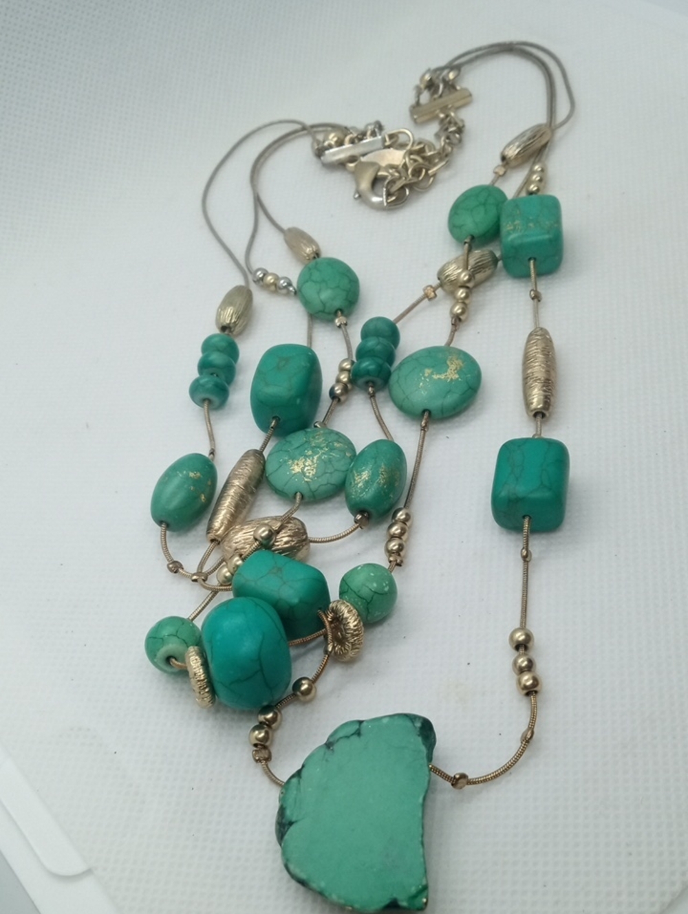 CHICO'S TRIPLE STRAND CASCADE NECKLACE - Picture 5 of 7